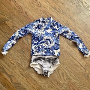 Janie and Jack size 6 girls swimsuit-rash guard and bottoms